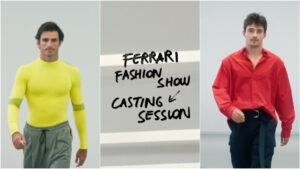 Carlos Sainz y Charles Leclerc, los pilotos de Ferrari, muestran sus dotes de modelo