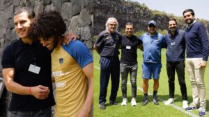 Jaime Lozano visita a los Pumas y es recibido con un abrazo del Chino Huerta