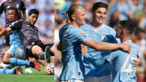Haaland se luce con un hat trick en la goleada del City ante el Fulham de Raúl Jiménez