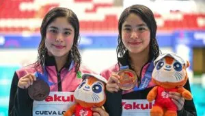 Lía y Mía Cueva ganan medalla de bronce en el Mundial de Deportes Acuáticos Singapur 2025